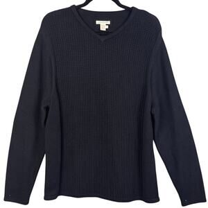 Carbon2Cobalt Size XL Black Cotton Cashmere Serendipity Sweater Textured Size L